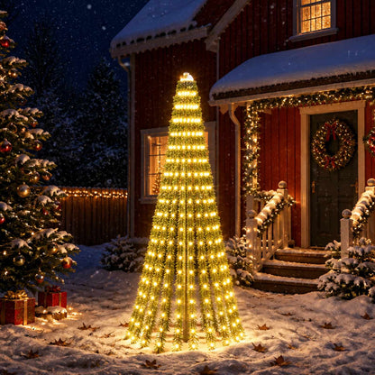 LED Christmas Tree 150 cm 240 LEDs Steel Green Warm white