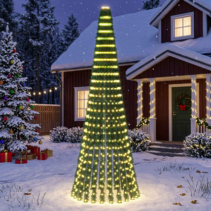 vidaXL LED Christmas Tree 150 cm 240 LEDs Steel Green