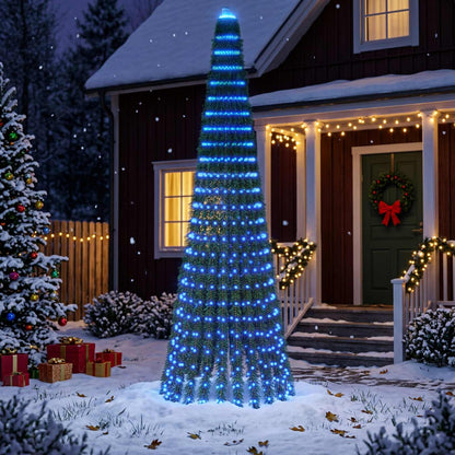 vidaXL LED Christmas Tree 150 cm 240 LEDs Steel Green