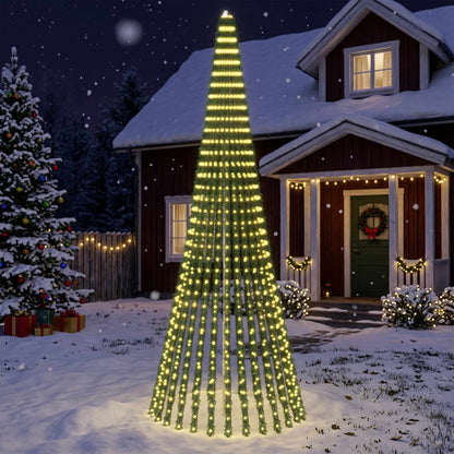 vidaXL LED Christmas Tree 150 cm 240 LEDs Steel Green
