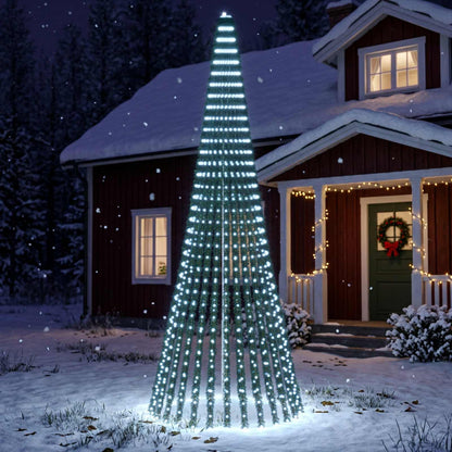 vidaXL LED Christmas Tree 150 cm 240 LEDs Steel Green