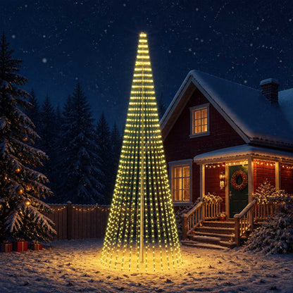 vidaXL LED Christmas Tree 150 cm 240 LEDs Steel Green