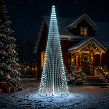 vidaXL LED Christmas Tree 150 cm 240 LEDs Steel Green