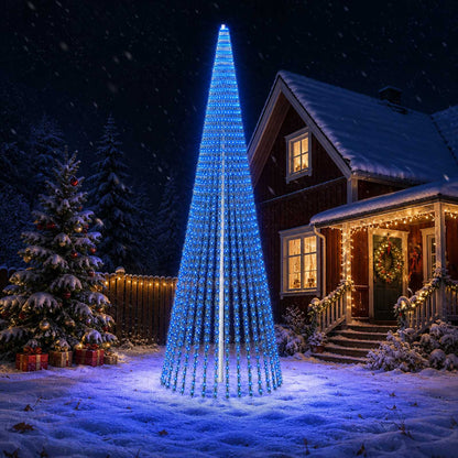 vidaXL LED Christmas Tree 150 cm 240 LEDs Steel Green