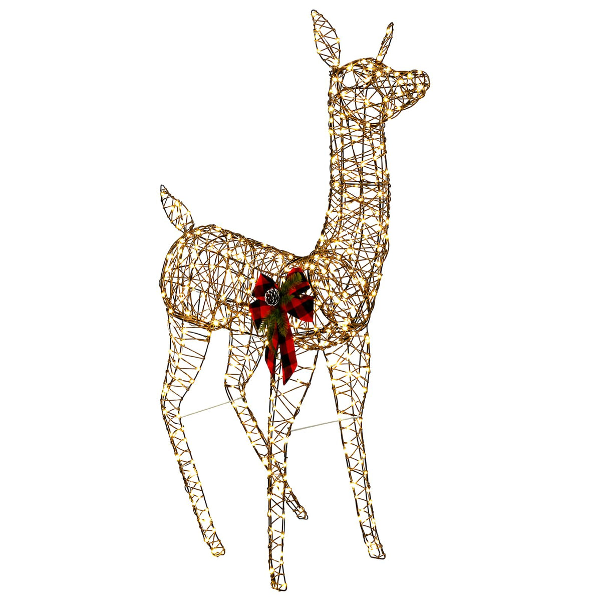 3D Christmas Reindeer LOVIISA 200 LEDs Warm White Width 96 cm Rattan