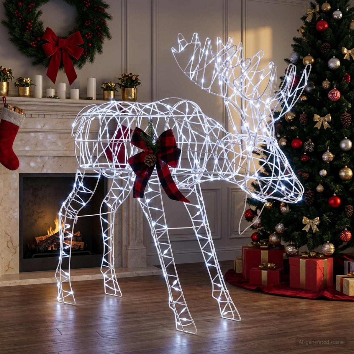 vidaXL Moose Christmas Decoration 340 LEDs Cold White 3