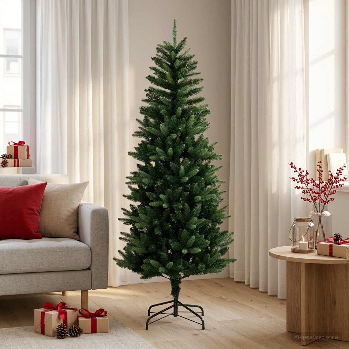 vidaXL Artificial Hinged Christmas Tree 150 cm PVC Green 1