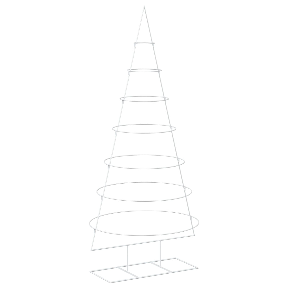 vidaXL Metal Christmas Tree with Stand KUOPIO 210 cm Steel White 2