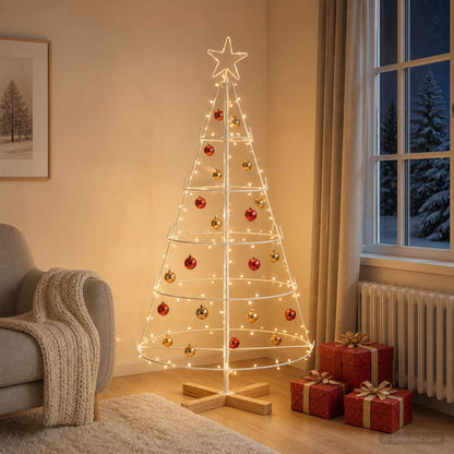 Metal Christmas Tree KUOPIO Steel White 125 cm