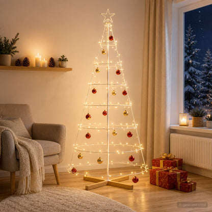 Metal Christmas Tree KUOPIO Steel White 180 cm