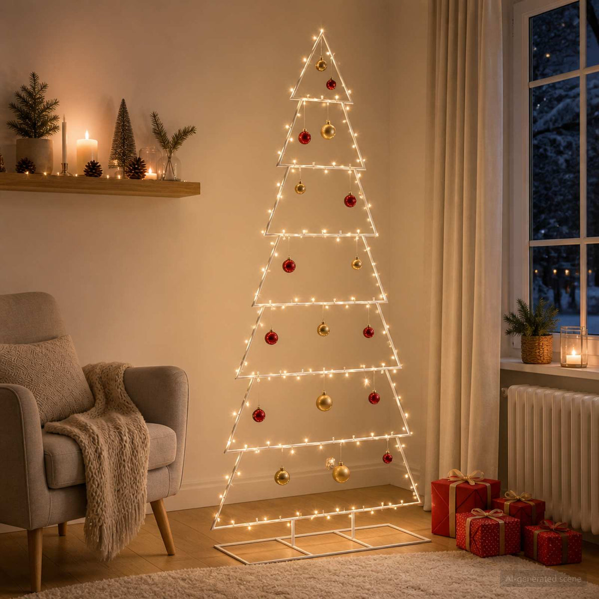 vidaXL Metal Christmas Tree with Classic Stand KUOPIO 210 cm Steel 1