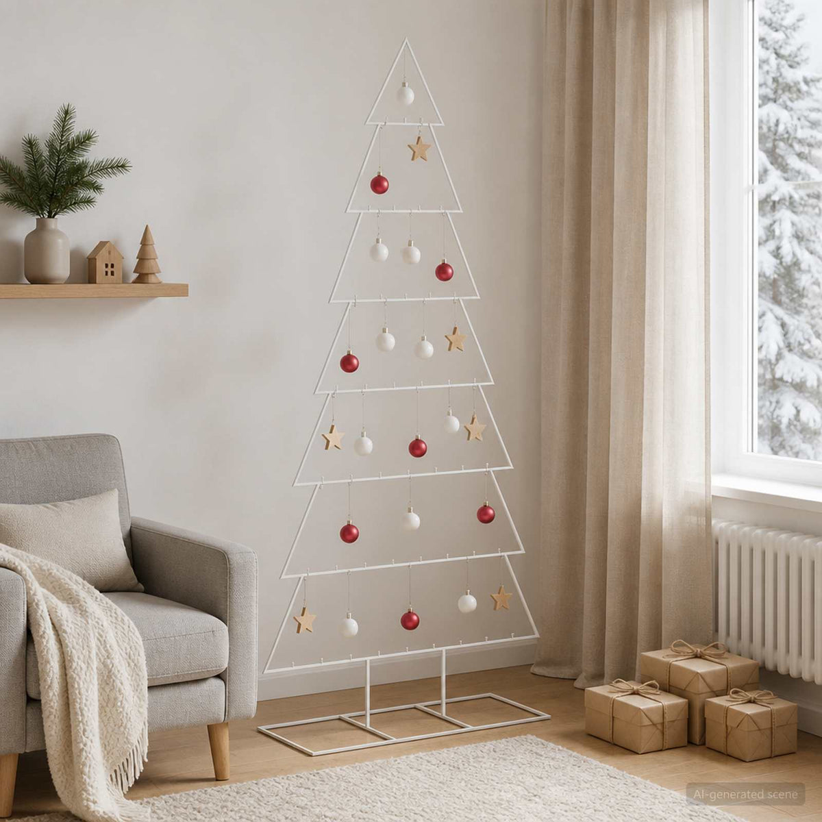 vidaXL Metal Christmas Tree with Classic Stand KUOPIO 210 cm Steel 3