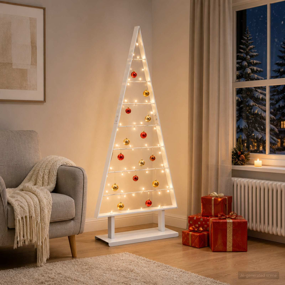 vidaXL Metal Christmas Tree with Triangle Stand KUOPIO 125 cm Steel 3