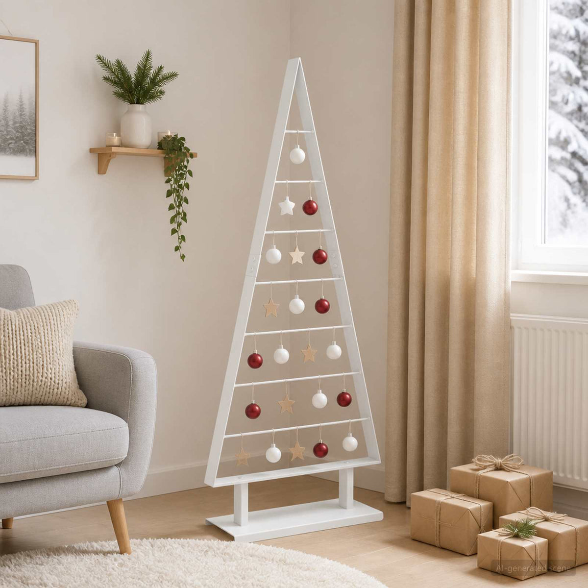 vidaXL Metal Christmas Tree with Triangle Stand KUOPIO 125 cm Steel 1