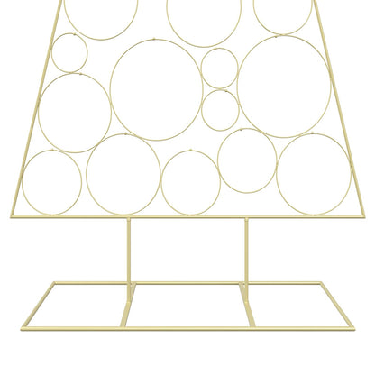 vidaXL Metal Christmas Tree with Circle Stand KUOPIO 210 cm Steel Gold 6