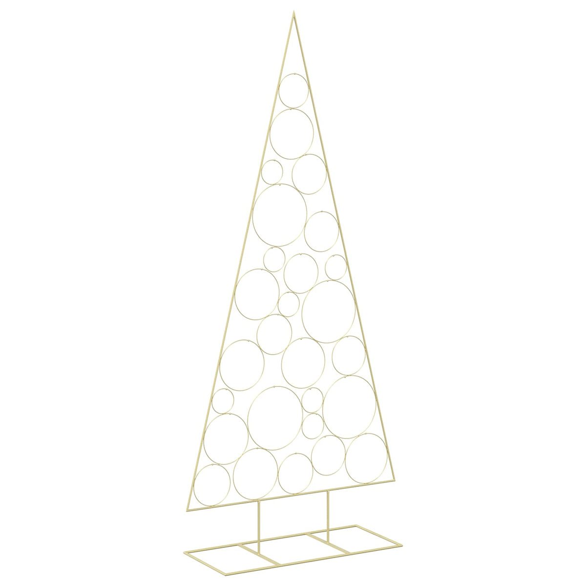vidaXL Metal Christmas Tree with Circle Stand KUOPIO 210 cm Steel Gold 2