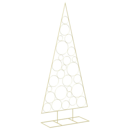 vidaXL Metal Christmas Tree with Circle Stand KUOPIO 210 cm Steel Gold 2