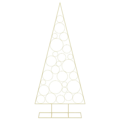vidaXL Metal Christmas Tree with Circle Stand KUOPIO 210 cm Steel Gold 4