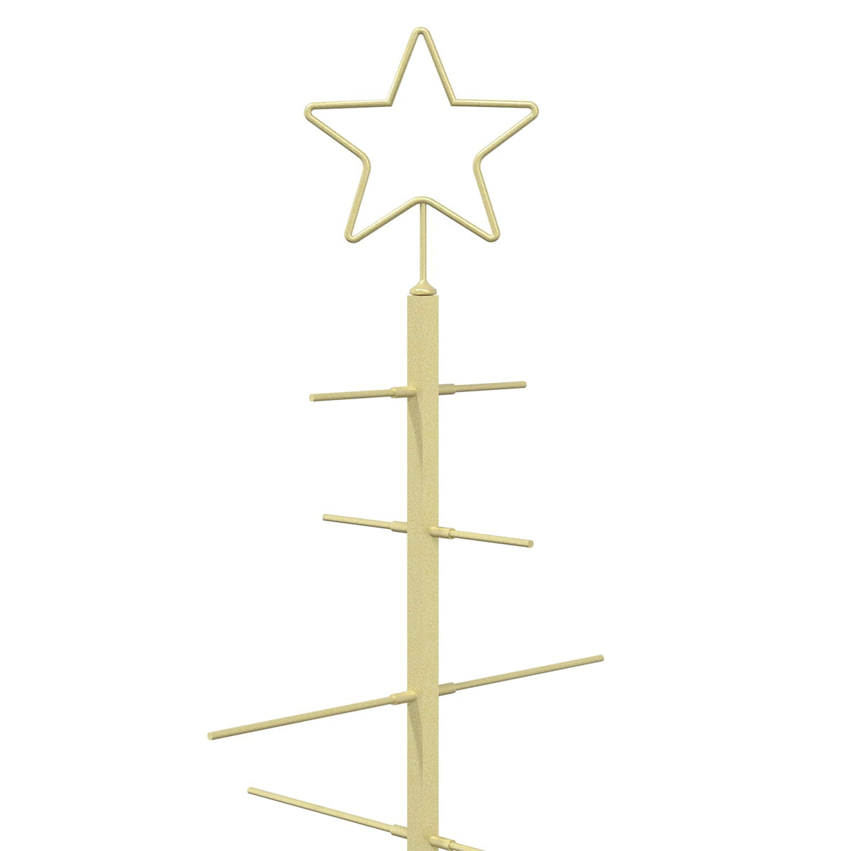 vidaXL Metal Christmas Tree with Rod Stand KUOPIO 210 cm Steel Gold 5