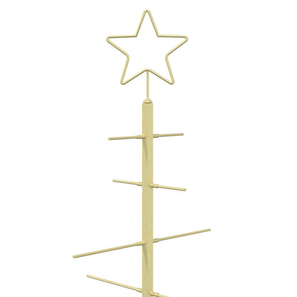 vidaXL Metal Christmas Tree with Rod Stand KUOPIO 210 cm Steel Gold 5