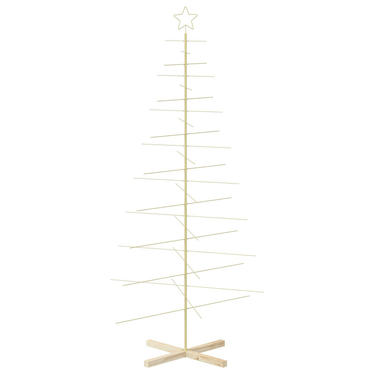 vidaXL Metal Christmas Tree with Rod Stand KUOPIO 210 cm Steel Gold 4