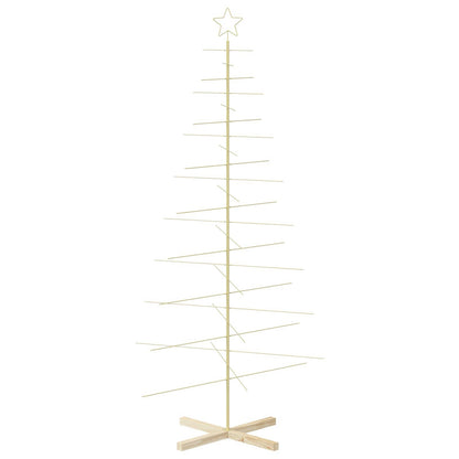 vidaXL Metal Christmas Tree with Rod Stand KUOPIO 210 cm Steel Gold 4
