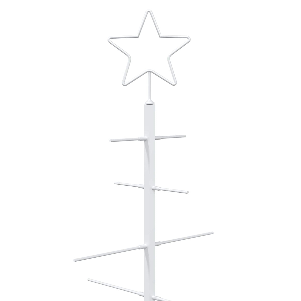vidaXL Metal Christmas Tree with Rod Stand KUOPIO 210 cm Steel White 5