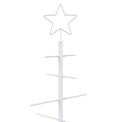 vidaXL Metal Christmas Tree with Rod Stand KUOPIO 210 cm Steel White 5