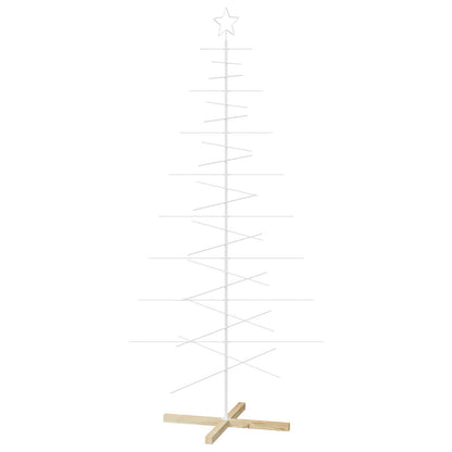 vidaXL Metal Christmas Tree with Rod Stand KUOPIO 210 cm Steel White 2