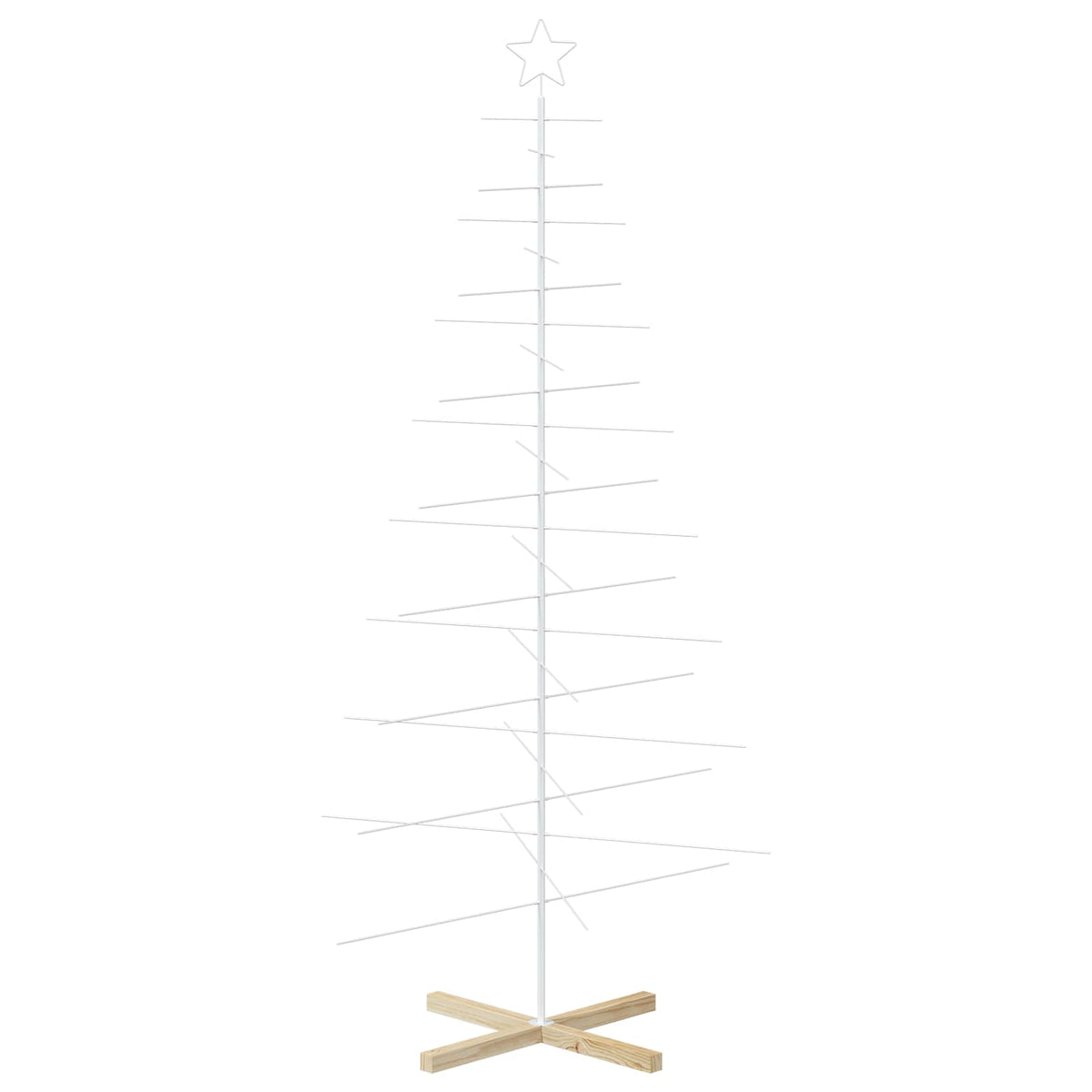 vidaXL Metal Christmas Tree with Rod Stand KUOPIO 210 cm Steel White 4