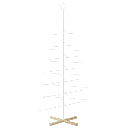 vidaXL Metal Christmas Tree with Rod Stand KUOPIO 210 cm Steel White 4