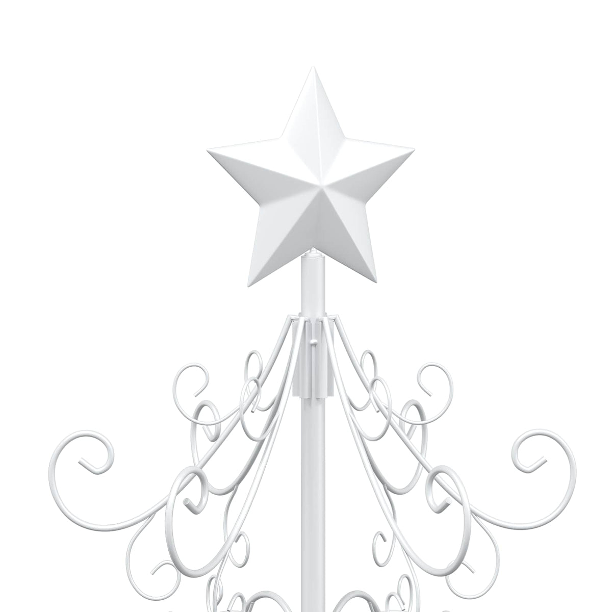 vidaXL Metal Christmas Tree KUOPIO 150 cm Steel White 4