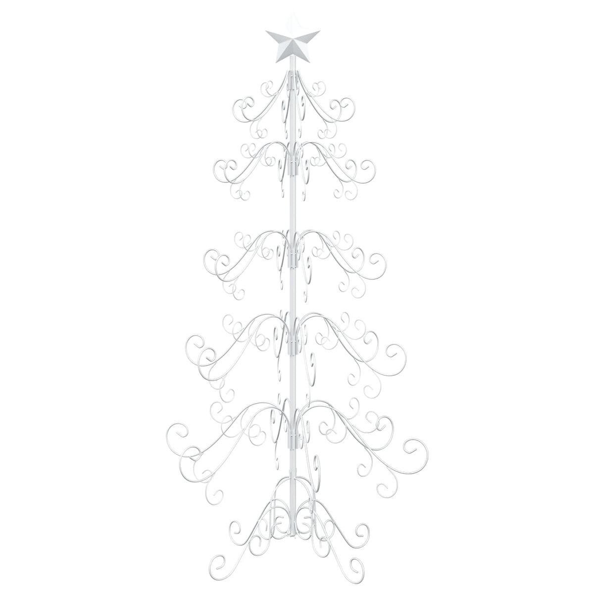 vidaXL Metal Christmas Tree KUOPIO 150 cm Steel White 2