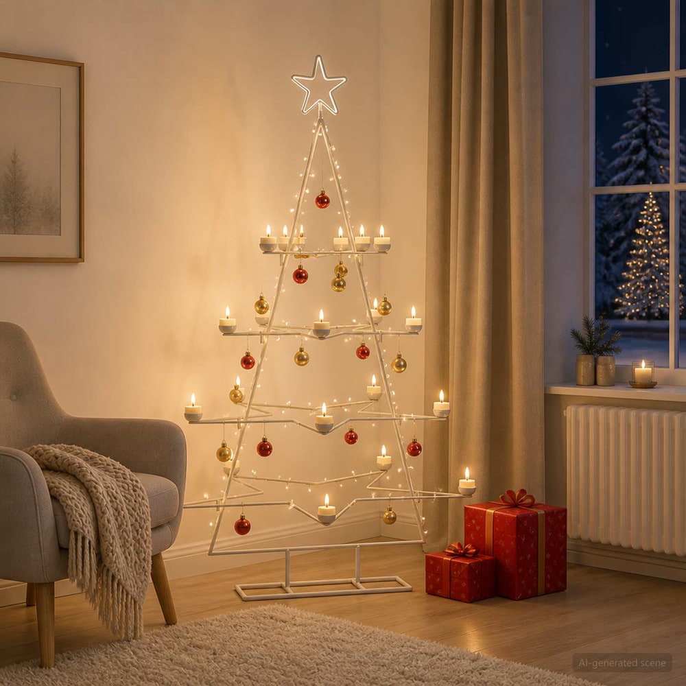 Metal Christmas Tree for Decoration White