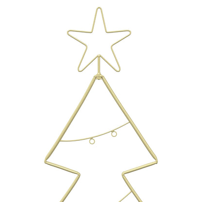 vidaXL Metal Christmas Tree with Stand KUOPIO 210 cm Steel Gold 5