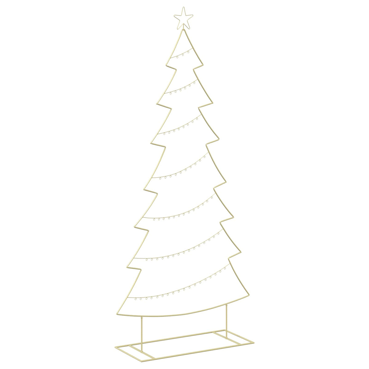 vidaXL Metal Christmas Tree with Stand KUOPIO 210 cm Steel Gold 2