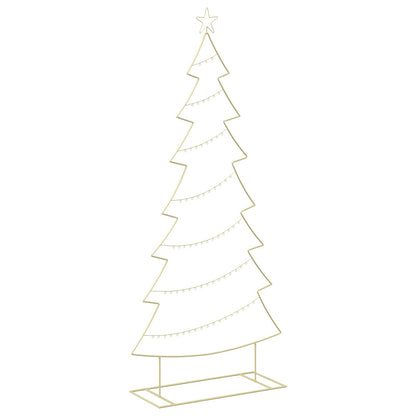 vidaXL Metal Christmas Tree with Stand KUOPIO 210 cm Steel Gold 2