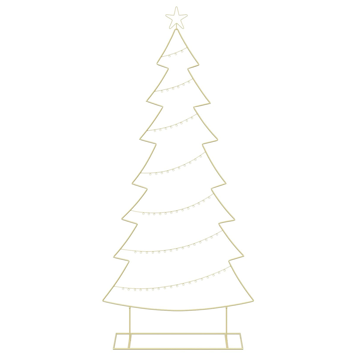 vidaXL Metal Christmas Tree with Stand KUOPIO 210 cm Steel Gold 4