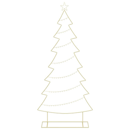 vidaXL Metal Christmas Tree with Stand KUOPIO 210 cm Steel Gold 4