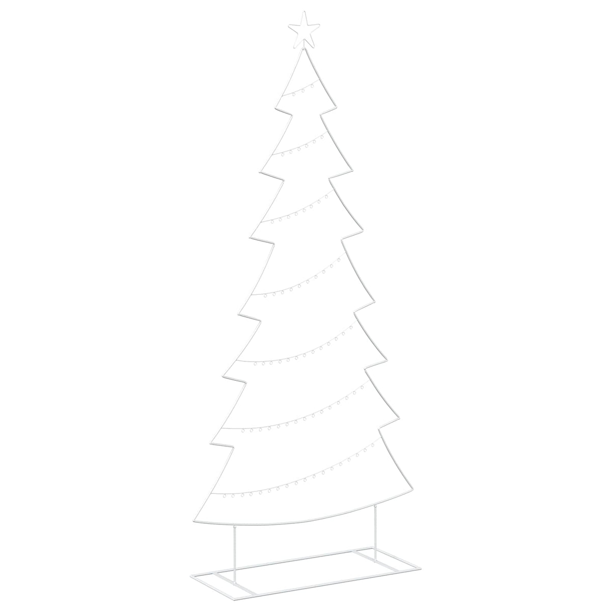 vidaXL Metal Christmas Tree with Stand KUOPIO 210 cm Steel White 2