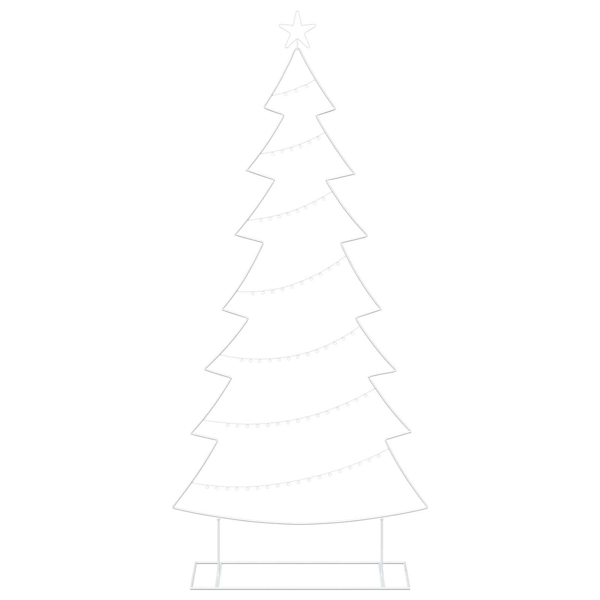 vidaXL Metal Christmas Tree with Stand KUOPIO 210 cm Steel White 4