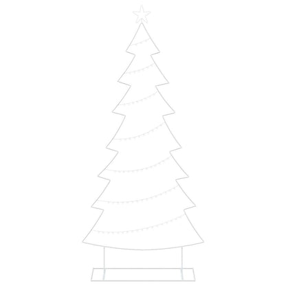 vidaXL Metal Christmas Tree with Stand KUOPIO 210 cm Steel White 4