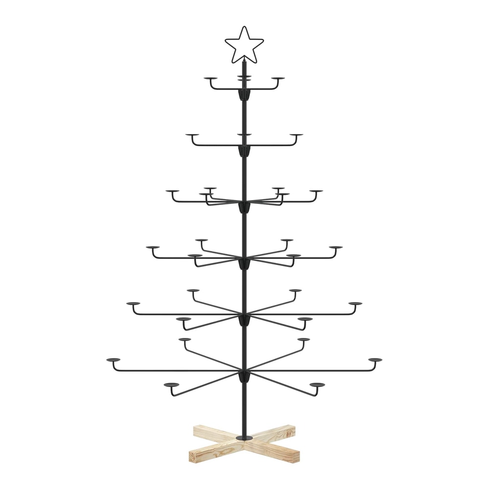 Metal Christmas Tree with Holder KUOPIO Steel Black 150 cm