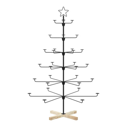 Metal Christmas Tree with Holder KUOPIO Steel Black 150 cm