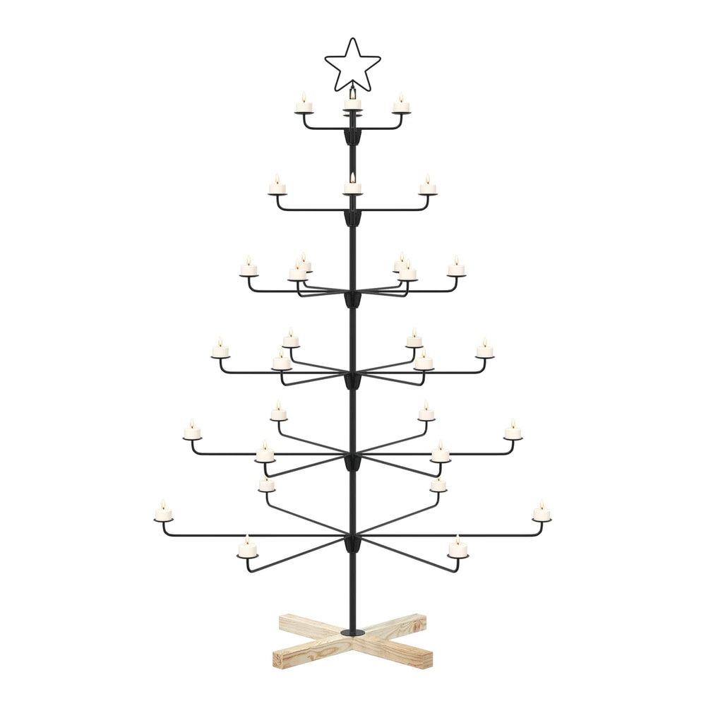 Metal Christmas Tree with Holder KUOPIO Steel Black 150 cm