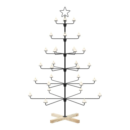 Metal Christmas Tree with Holder KUOPIO Steel Black 150 cm