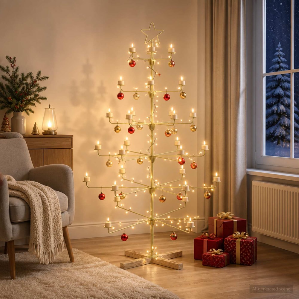 vidaXL Metal Christmas Tree with Holder KUOPIO Steel Black