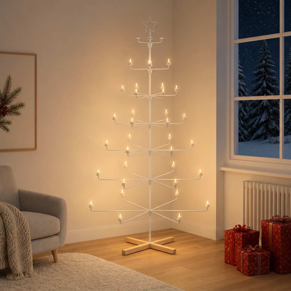 vidaXL Metal Christmas Tree with Holder KUOPIO Steel Black