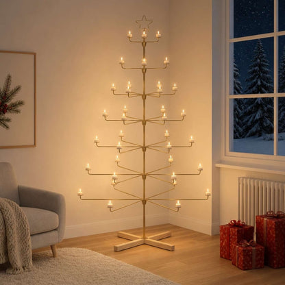 vidaXL Metal Christmas Tree with Holder KUOPIO Steel Black