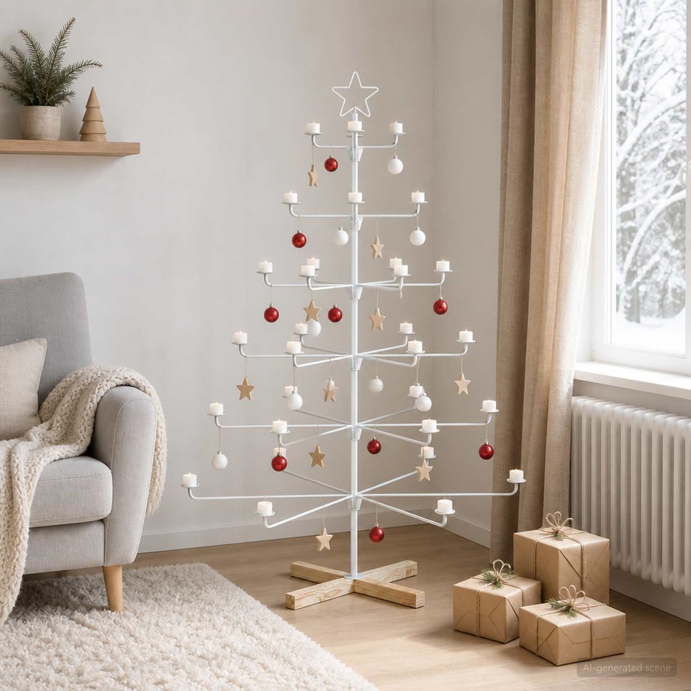 vidaXL Metal Christmas Tree with Holder KUOPIO Steel Black
